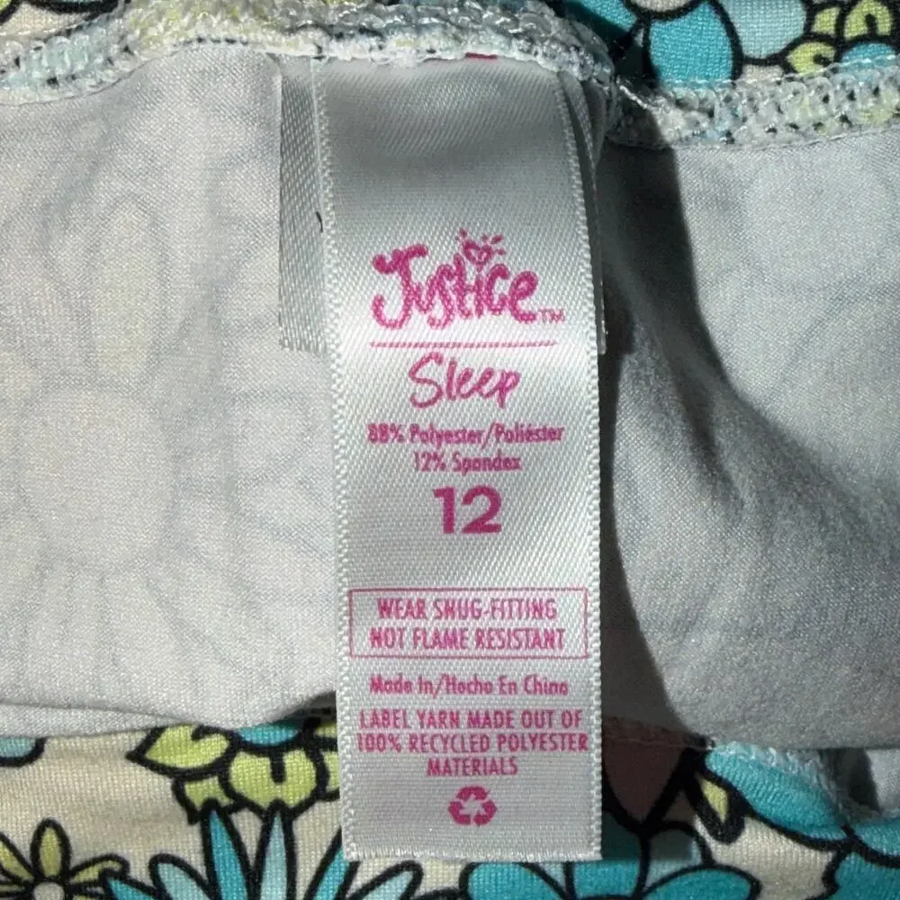 Justice Sleep Pajama Shorts Big Girl's Size 12 Mulitcolor Floral